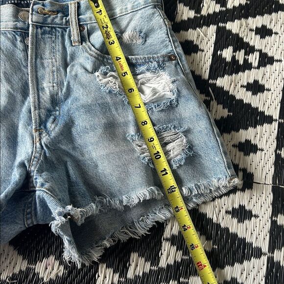 Aeropostale 90s High Rise Denim Shorts size 10 - Picture 8 of 8